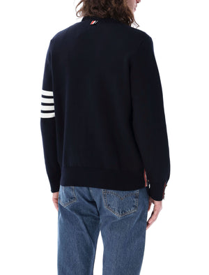 THOM BROWNE Elegant Cotton V-Neigh Cardigan with Signature Stripes