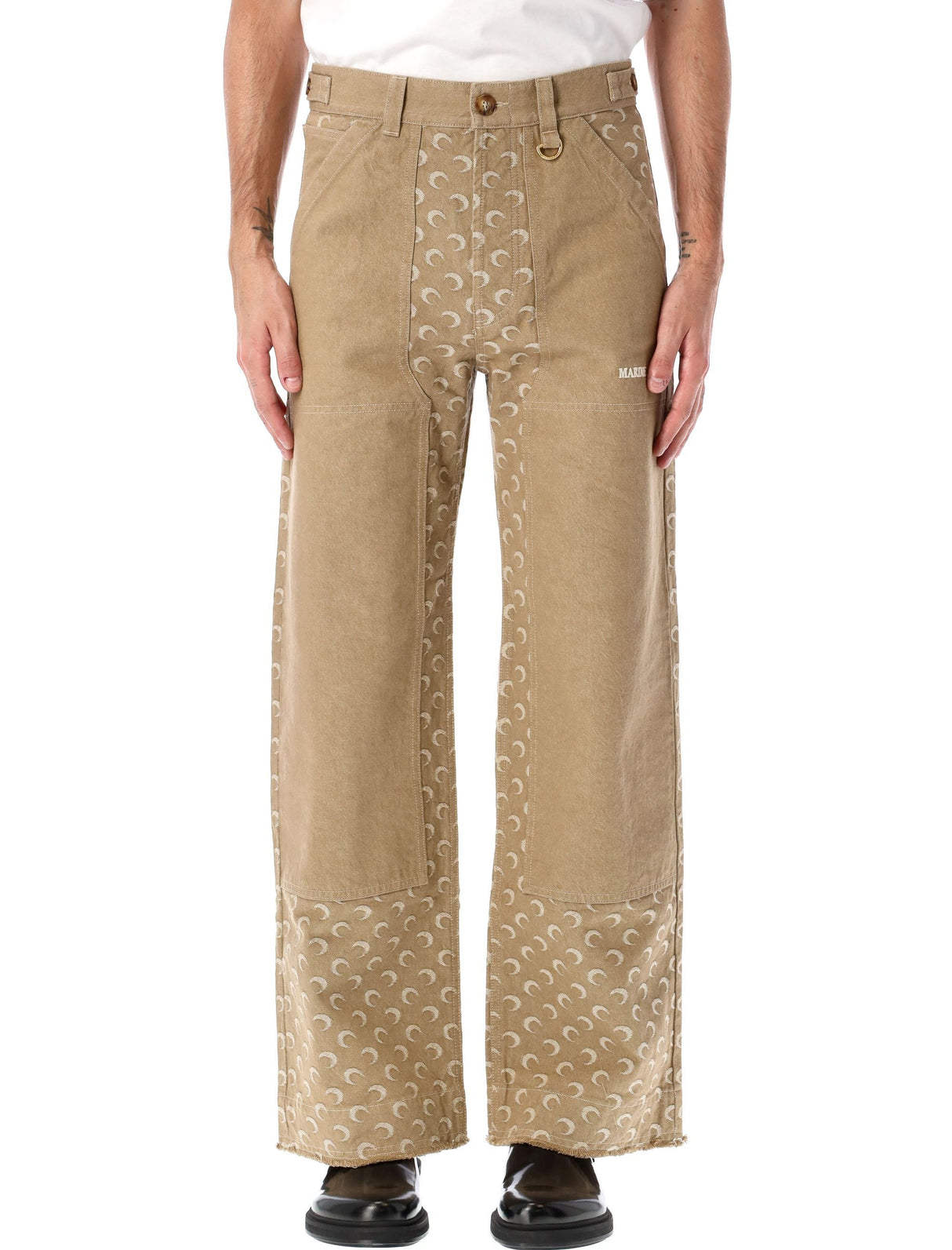 MARINE SERRE MOON JACQUARD TWILL WORKWEAR PANTS