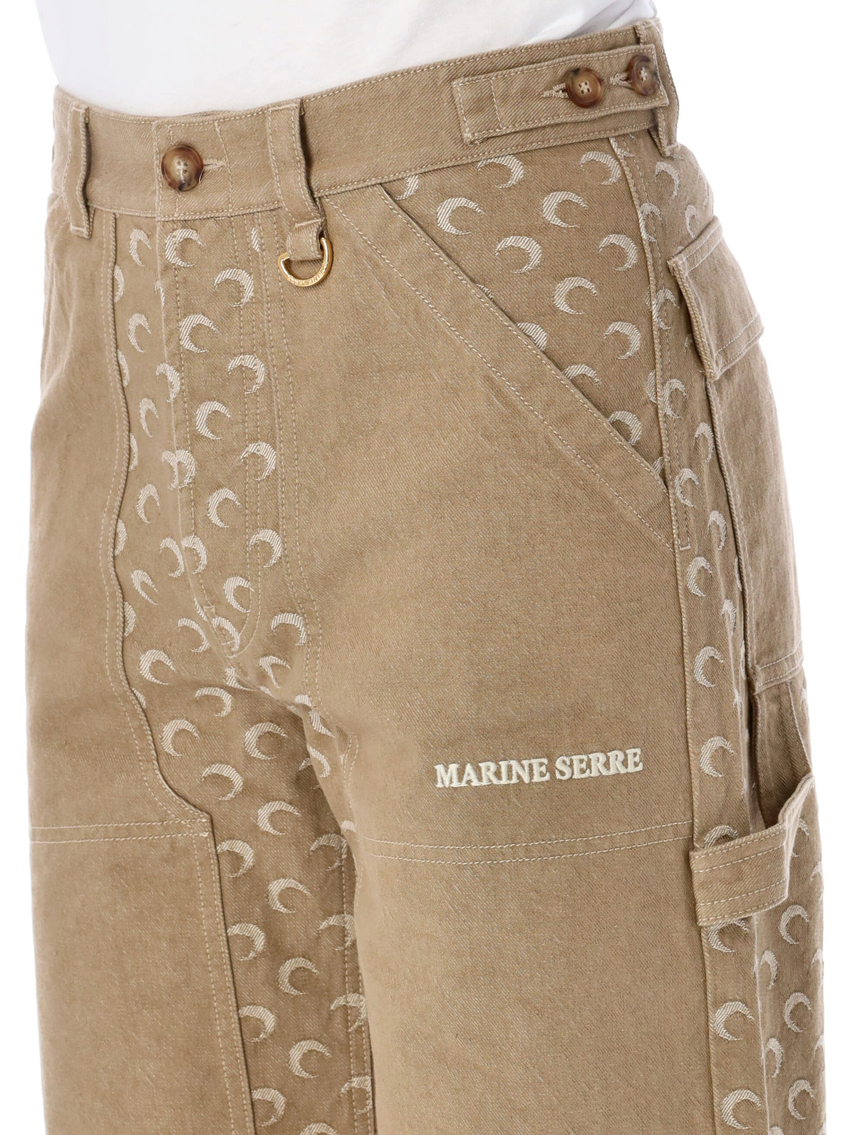 MARINE SERRE MOON JACQUARD TWILL WORKWEAR PANTS