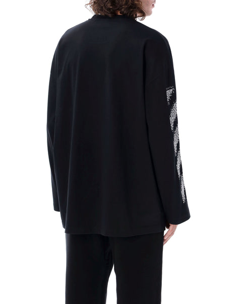 OFF-WHITE Pixel Diagonal Wide Long Sleeve T-Shirt