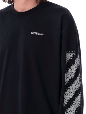 OFF-WHITE Pixel Diagonal Wide Long Sleeve T-Shirt