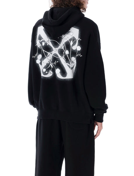 OFF-WHITE Floral Arrow Graphic Cotton Hoodie