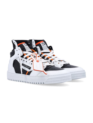 OFF-WHITE Men's Leather Off Court Sneakers - Black & White