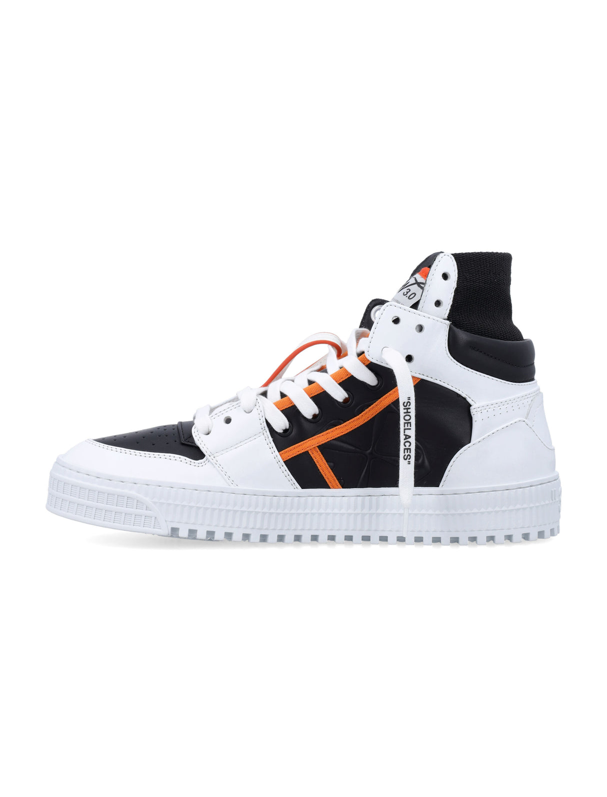 OFF-WHITE Men's Leather Off Court Sneakers - Black & White