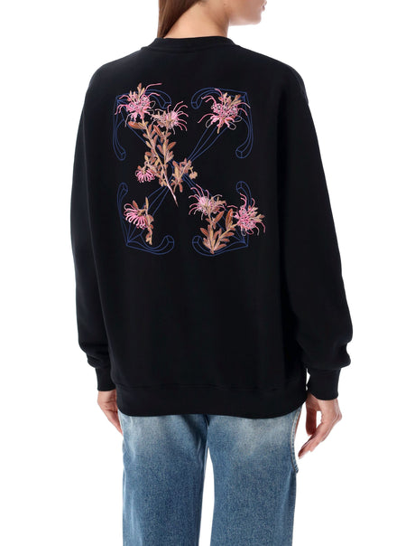 OFF-WHITE Pink Floral Arrow Cotton Fleece Sweater