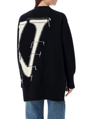 OFF-WHITE Maxi Logo Oversized Wool Cardigan