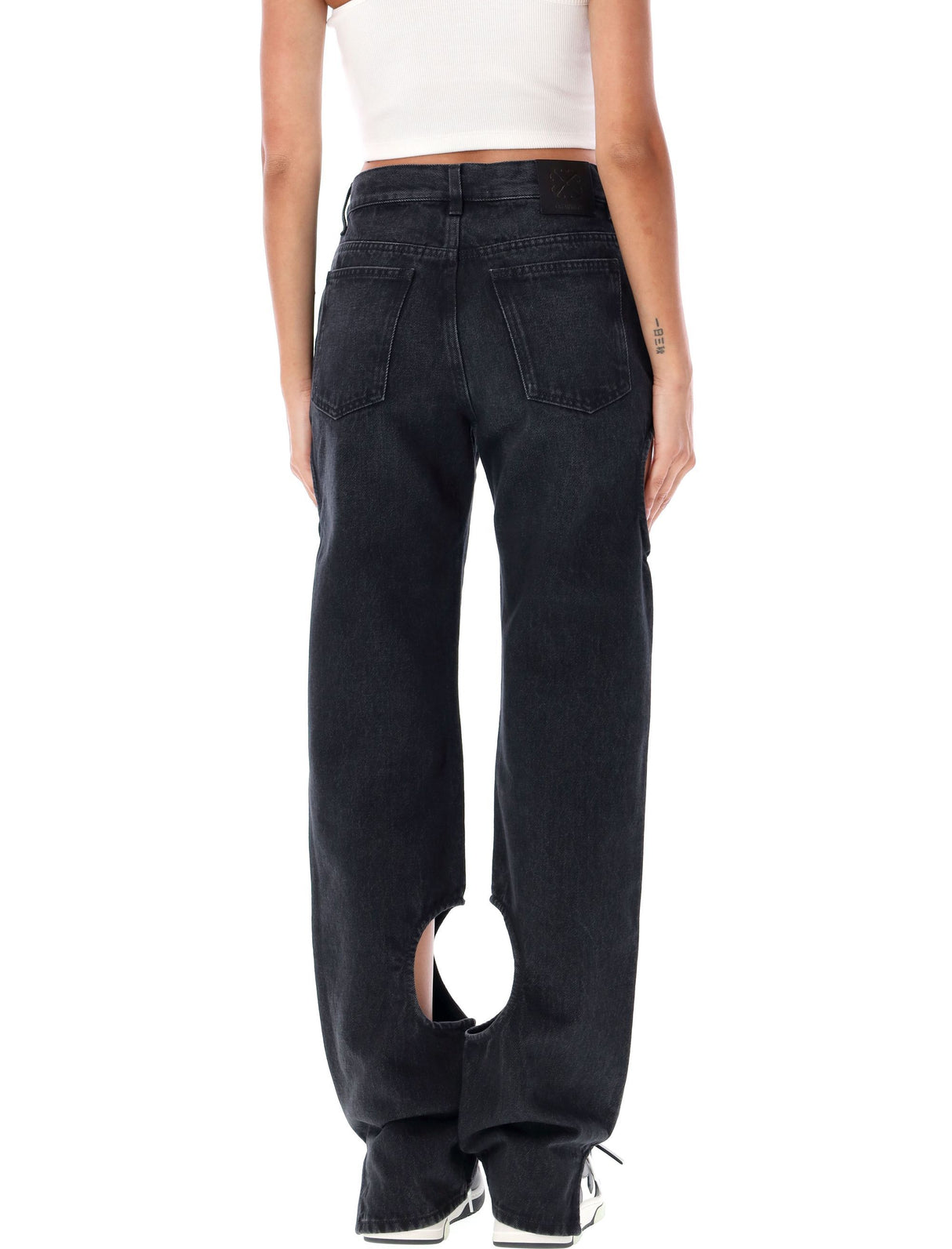 OFF-WHITE Meteor Cut-Out Straight-Leg Jeans