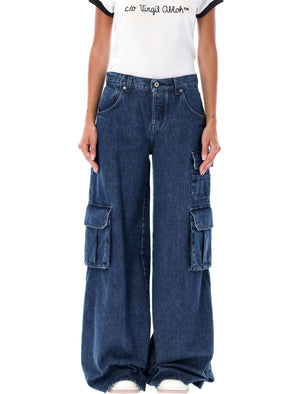 OFF-WHITE Urban Distressed Wide-Leg Cargo Jeans