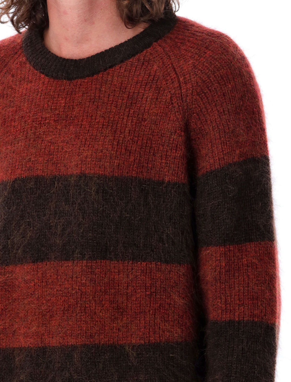 YMC Oversized Mohair Blend Sweater - Bold Stripes (Size L)