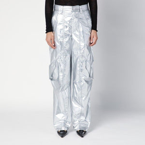 ISABEL MARANT Luminous Silver Cargo Trousers