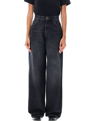 JEAN PAUL GAULTIER High-Rise Wide-Leg Painted Denim Jeans