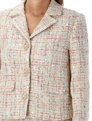 SELF-PORTRAIT Chic Multicolor Tweed Blazer