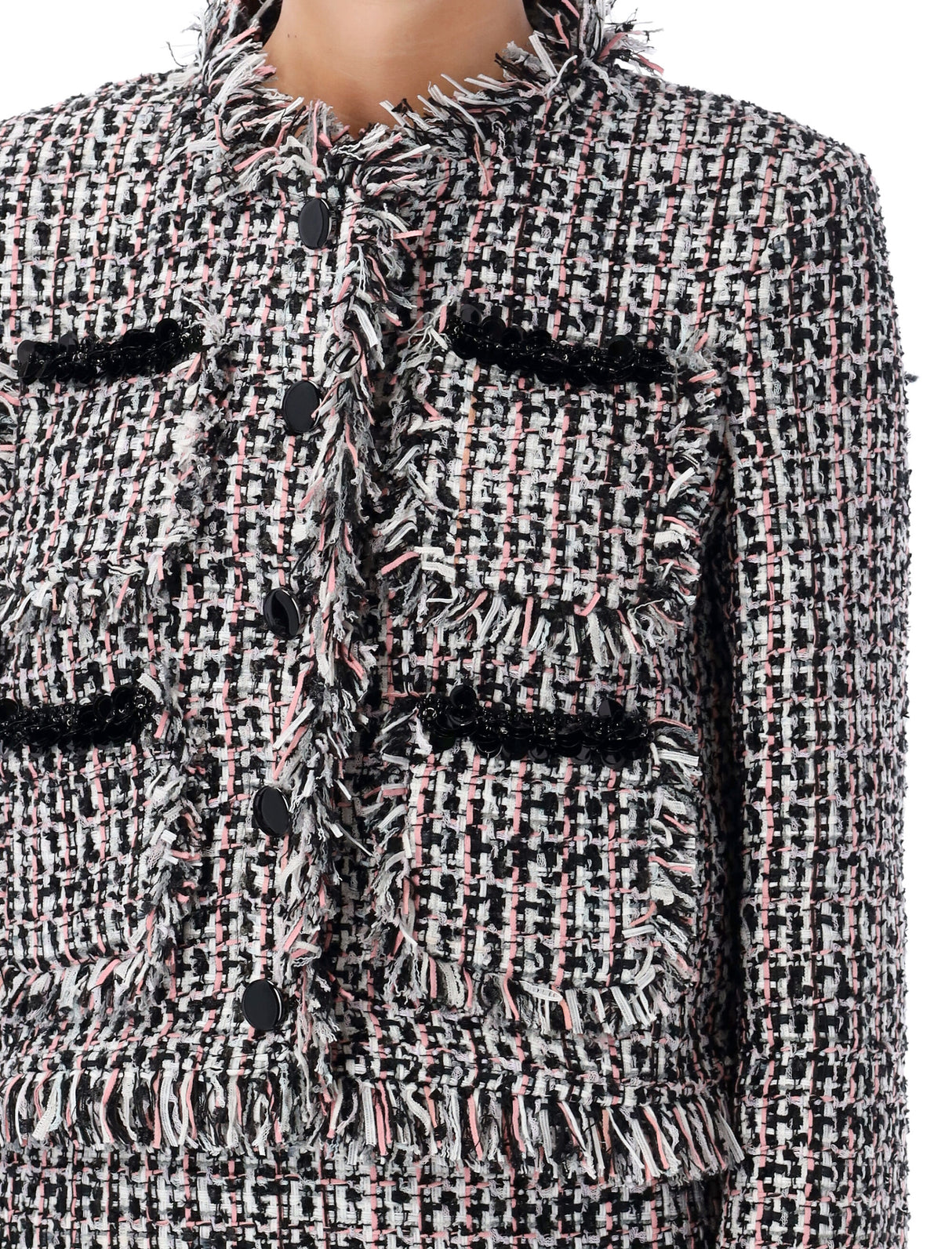 SELF-PORTRAIT Elegant Bouclé Mini Jacket