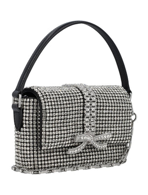 SELF-PORTRAIT Glamorous Mini Rhinestone Handbag with Diamantè Bow - 13x17x5.5 cm