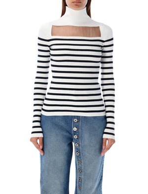 JEAN PAUL GAULTIER Nautical-Inspired Ribbed Turtleneck Sweater