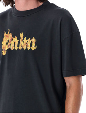 PALM ANGELS Flaming Logo Graphic Tee