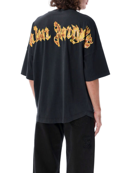 PALM ANGELS Golden Flame Oversized T-Shirt