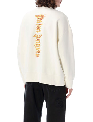 PALM ANGELS Burning Palm Graphic Crew Neck Sweatshirt