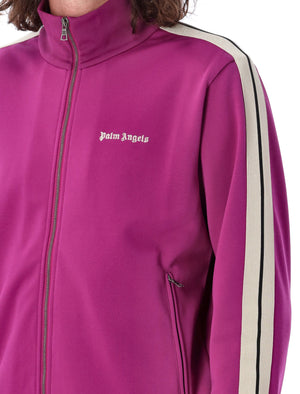 PALM ANGELS Classic Zip-Up Track Jacket with Contrast Sleeve Detail - Purple