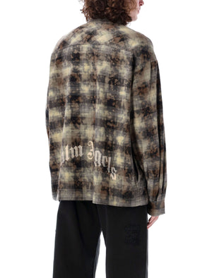 PALM ANGELS Checkered Flannel Fashion Shirt