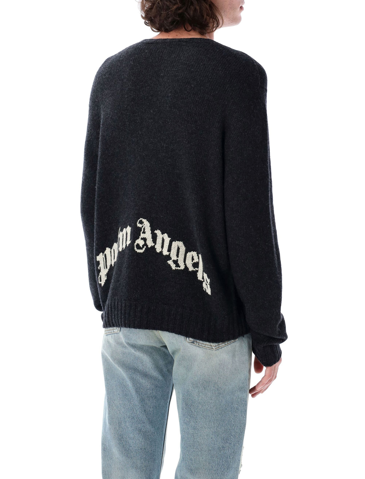 PALM ANGELS Curved Logo Sweater - Size L