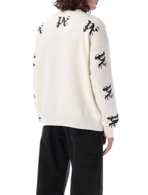 PALM ANGELS Monogram Series Wool-Blend Knit Sweater