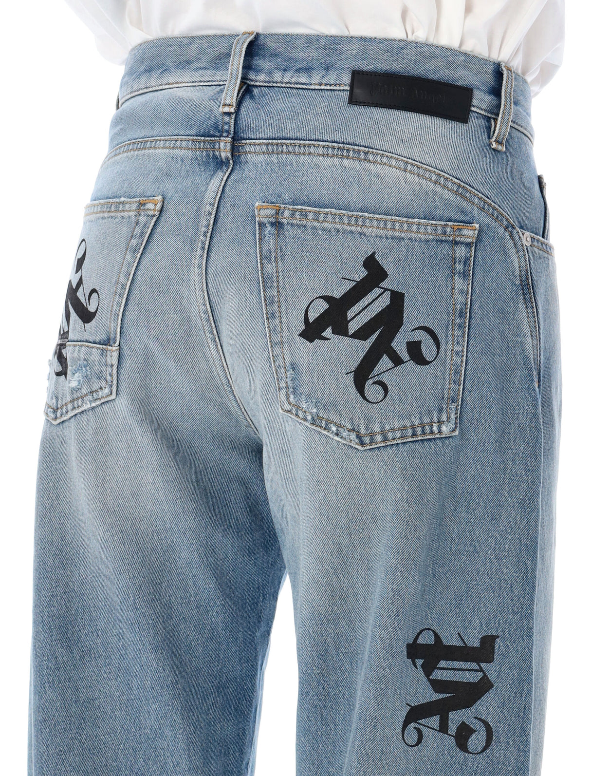 PALM ANGELS Monogram Loose-Fit Denim Pants