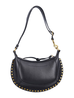 ISABEL MARANT Mini Moon Crossbody Bag in Grainy Black Leather (H 6.7" x W 9.8" x D 3.1")