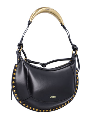 ISABEL MARANT Elegant Mini Moon Shoulder Handbag - Black & Gold (18x31x8 CM)