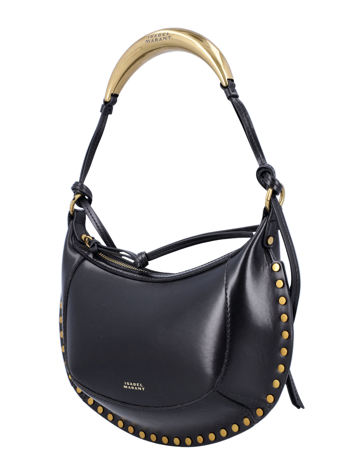 ISABEL MARANT Elegant Mini Moon Shoulder Handbag - Black & Gold (18x31x8 CM)