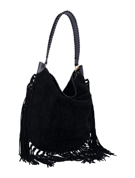 ISABEL MARANT Fringe Suede Hobo Handbag - 39cm x 41cm