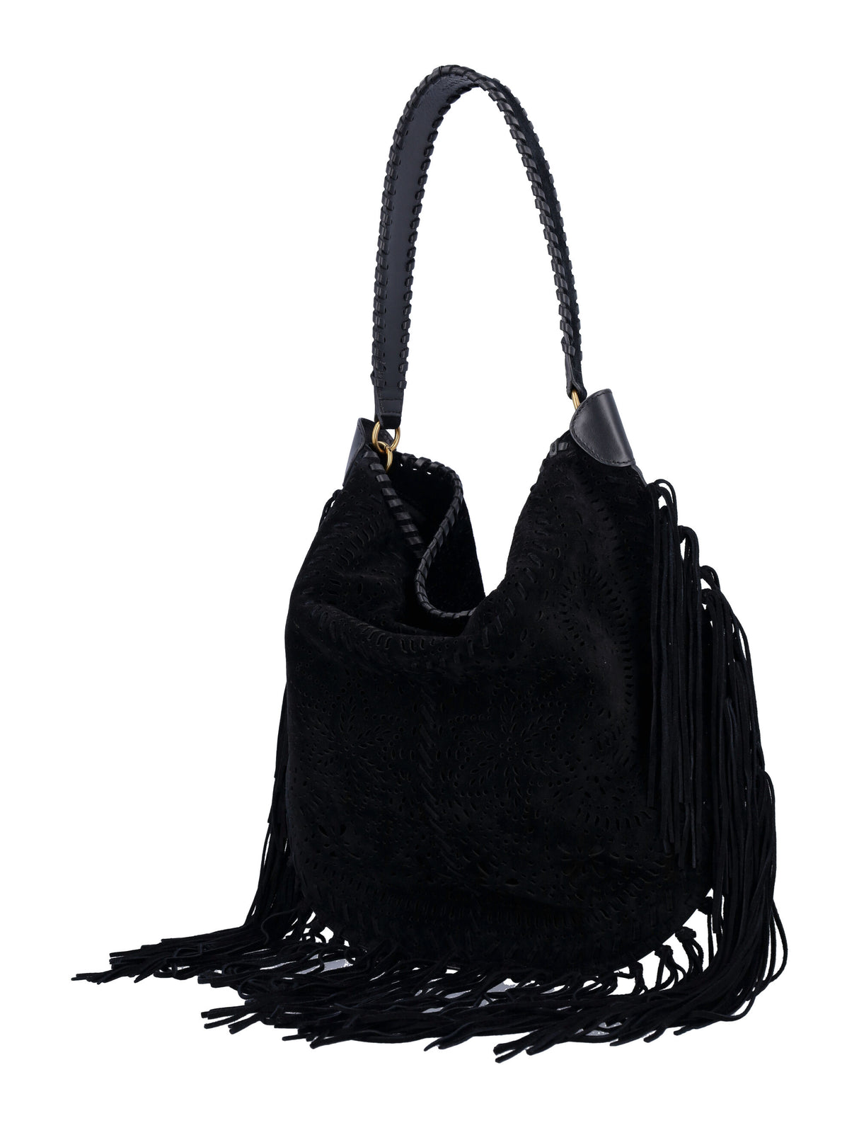 ISABEL MARANT Fringe Suede Hobo Handbag - 39cm x 41cm