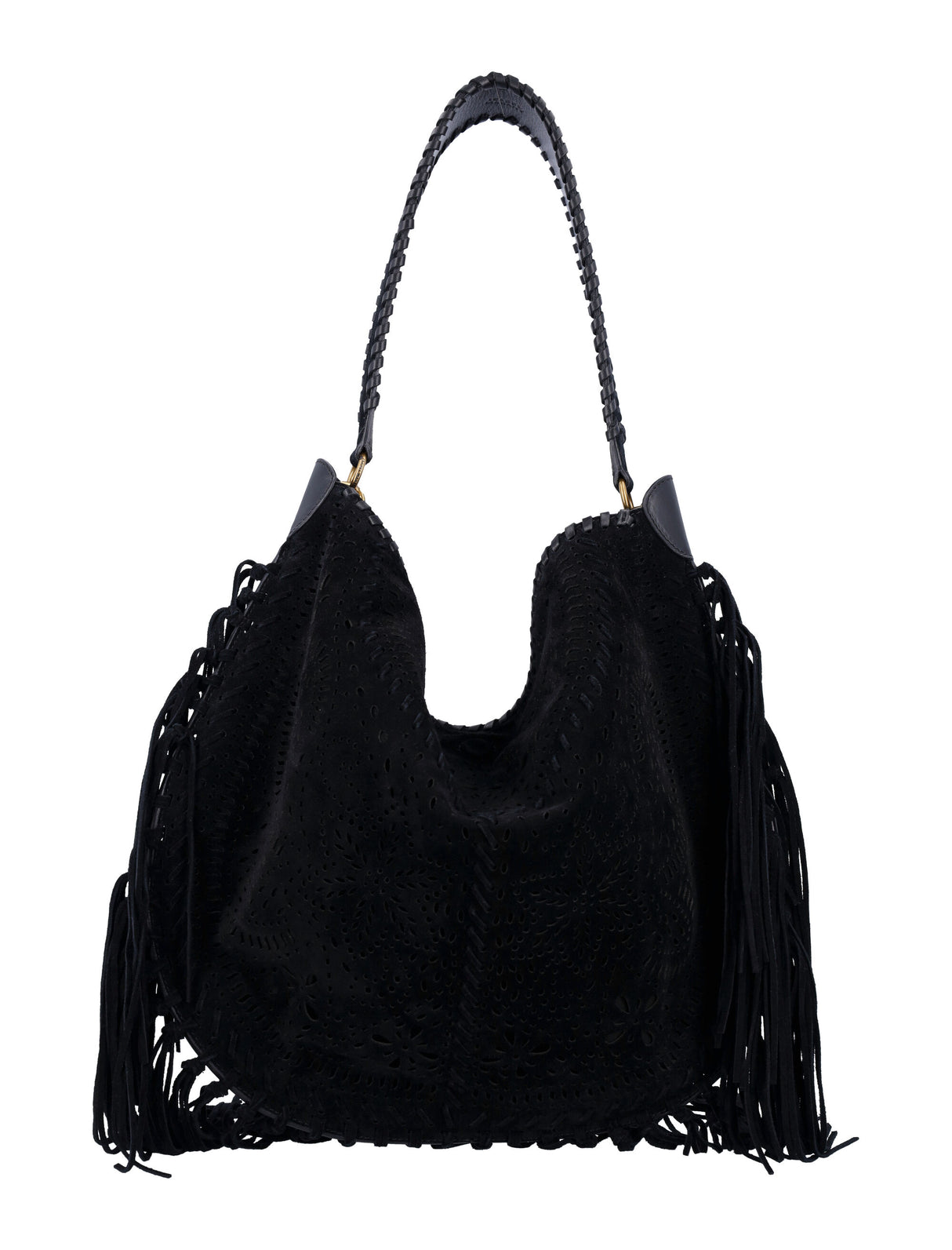 ISABEL MARANT Fringe Suede Hobo Handbag - 39cm x 41cm