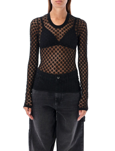 ISABEL MARANT Sheer Geometric Pattern Sweater