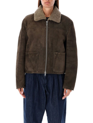 YMC Comfortable Boxy Fit Jacket with Warm Shearling Collar - Size S