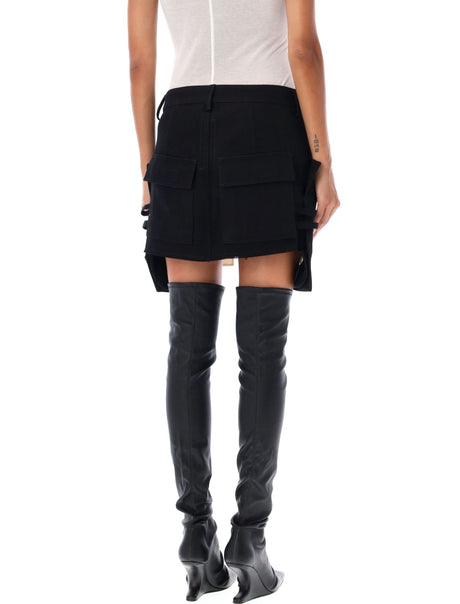 RICK OWENS Asymmetrical Wool Mini Skirt