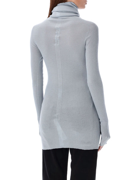 RICK OWENS Elegant Ribbed Long-Sleeve Turtleneck with Thumb Holes