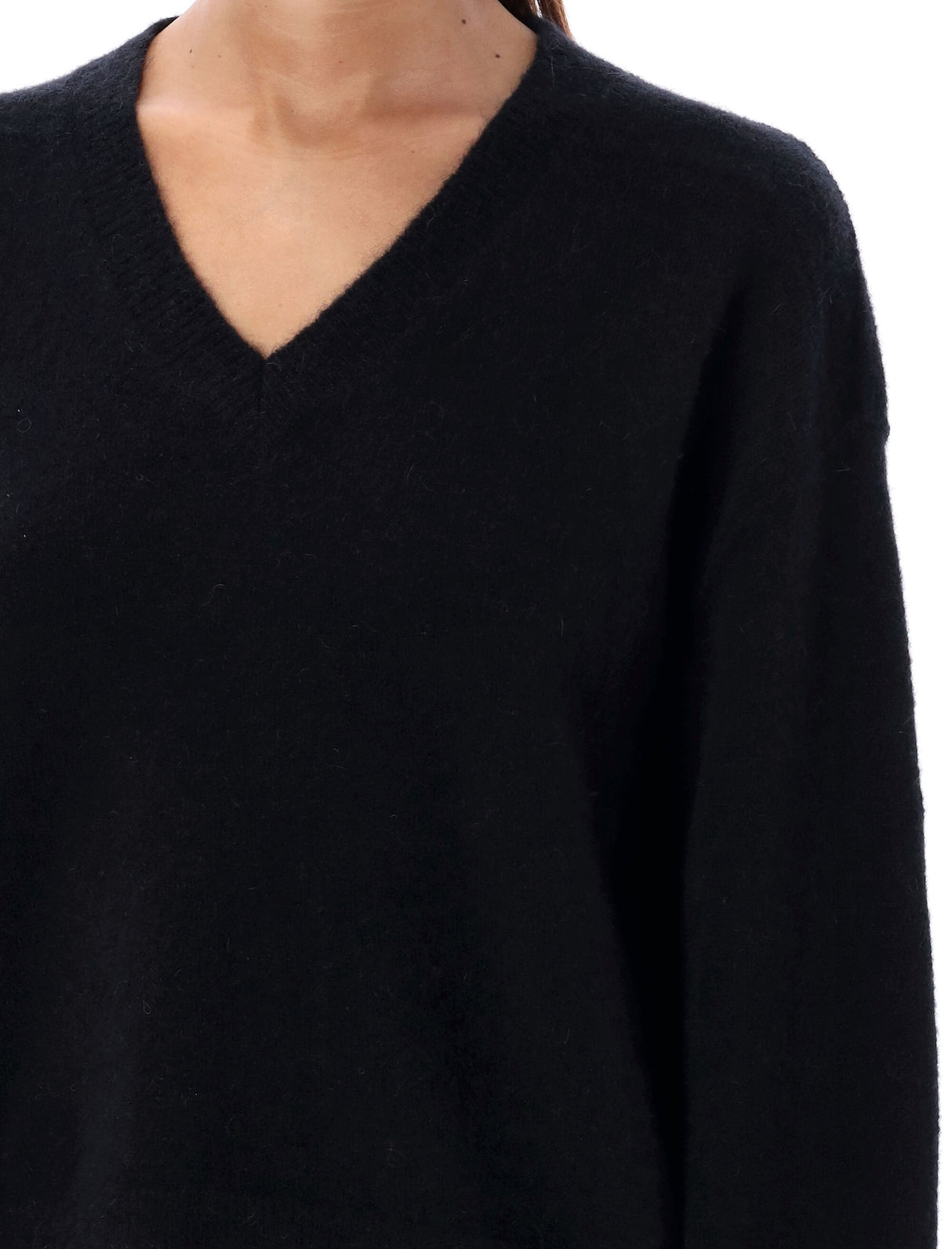 RICK OWENS Tommy Alpaca Wool V-neck Sweater