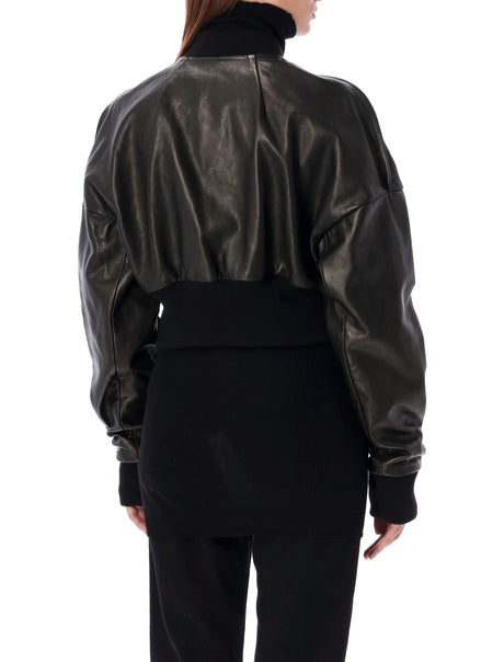 RICK OWENS Cropped Flight-Style Leather Jacket