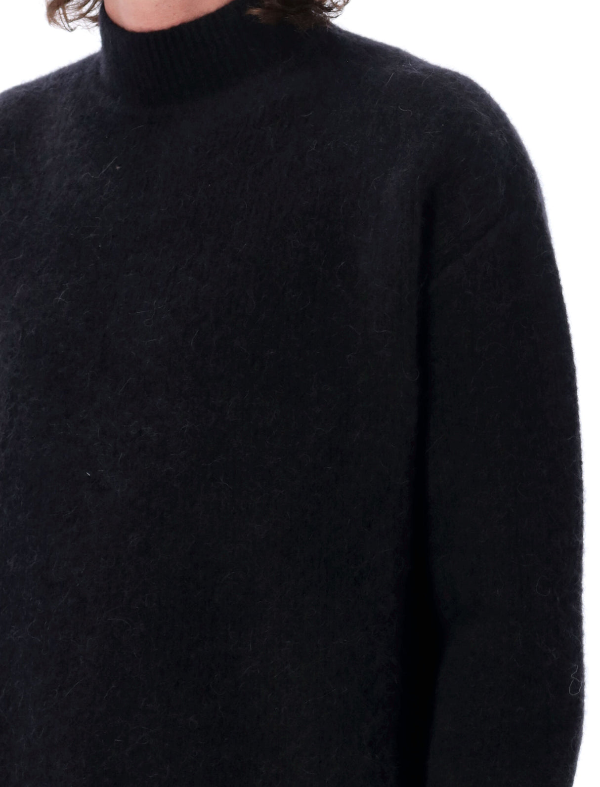 RICK OWENS Men's Loose Fit High Neck Sweater - FW24 Collection