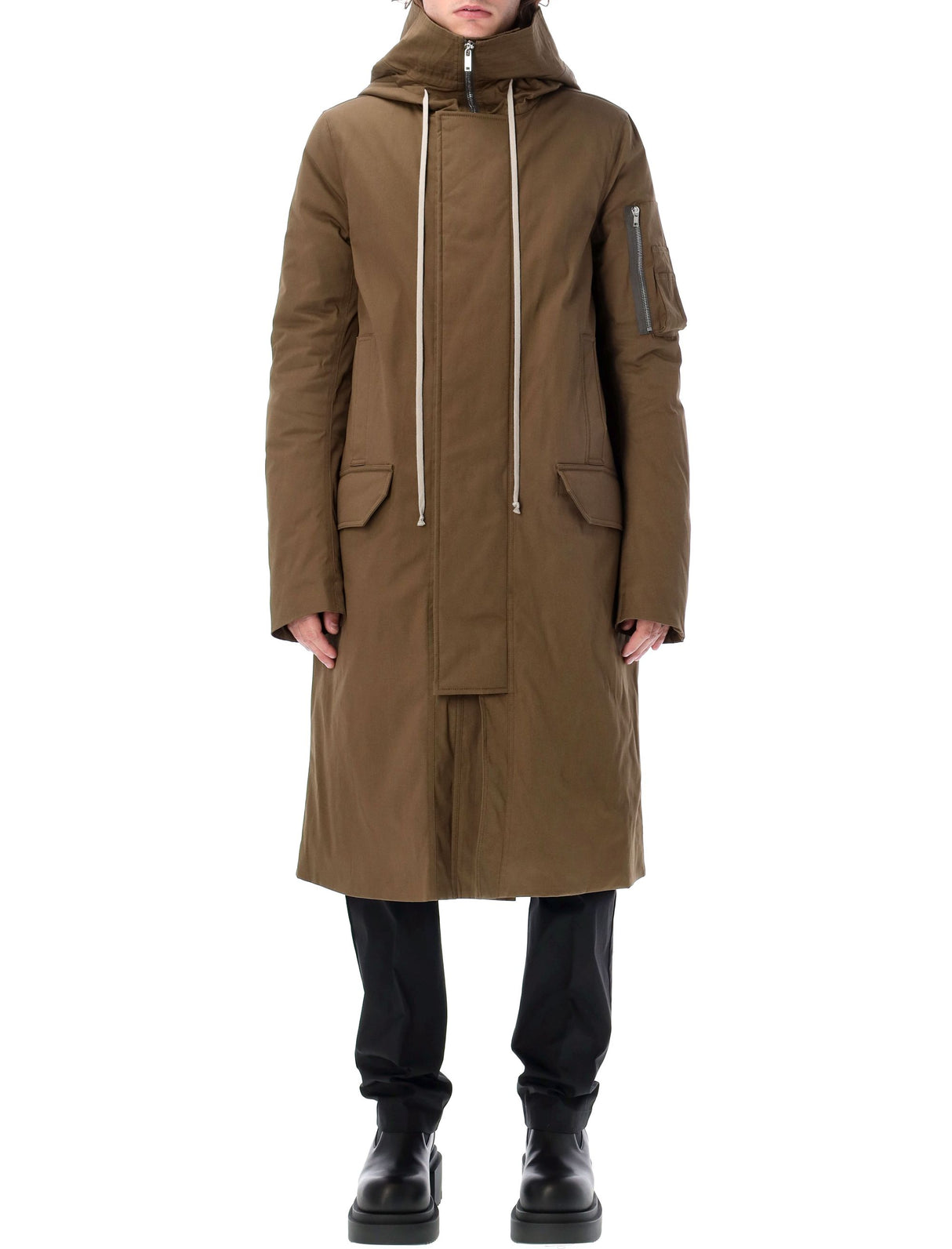 RICK OWENS MEGA Tailored Long Parka with Hood - FW24