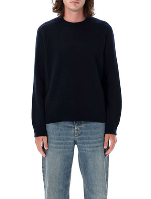 MAISON MARGIELA Elegant Navy Wool Crew Neck Sweater