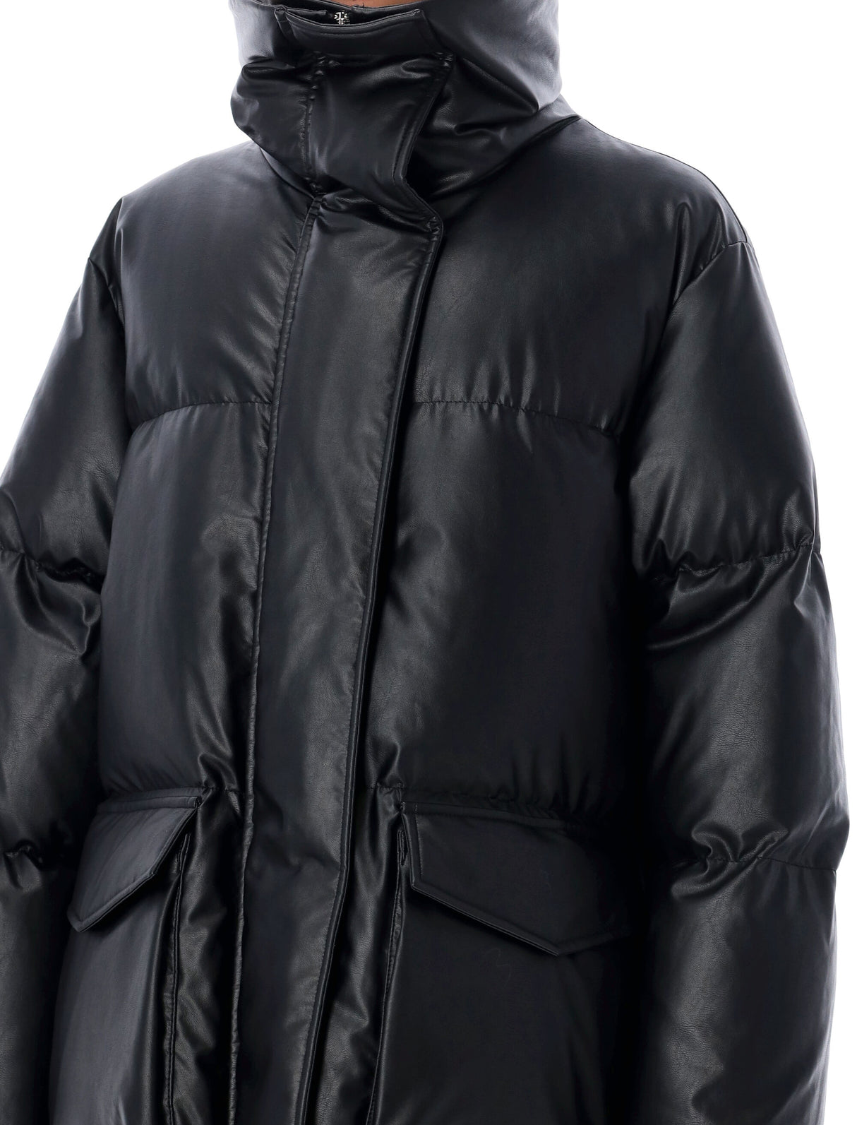 MM6 MAISON MARGIELA Eco Leather Long Puffer Down Jacket