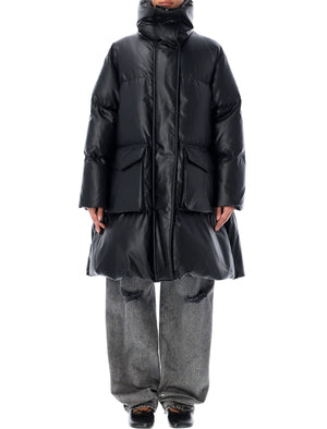 MM6 MAISON MARGIELA Eco Leather Long Puffer Down Jacket