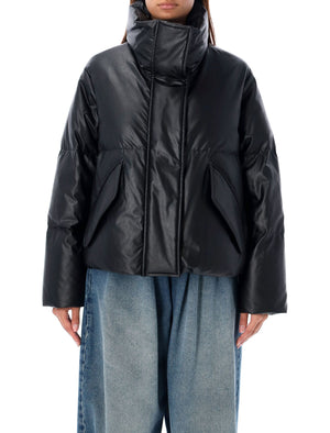 MM6 MAISON MARGIELA Eco Leather Puffer Jacket with High Collar