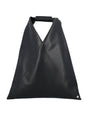 MM6 MAISON MARGIELA Mini Triangular Faux Leather Handbag in Black