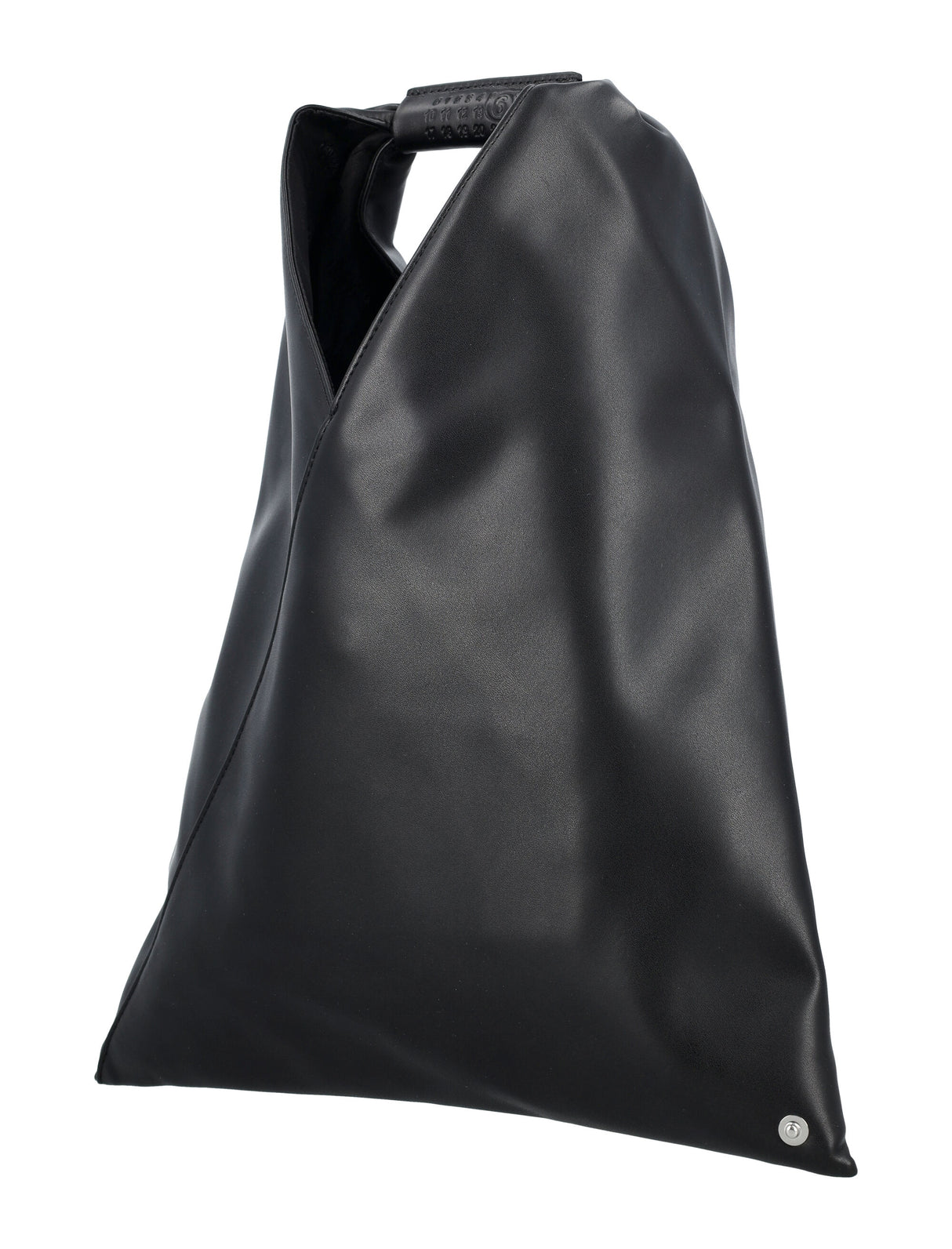 MM6 MAISON MARGIELA Mini Triangular Faux Leather Handbag in Black