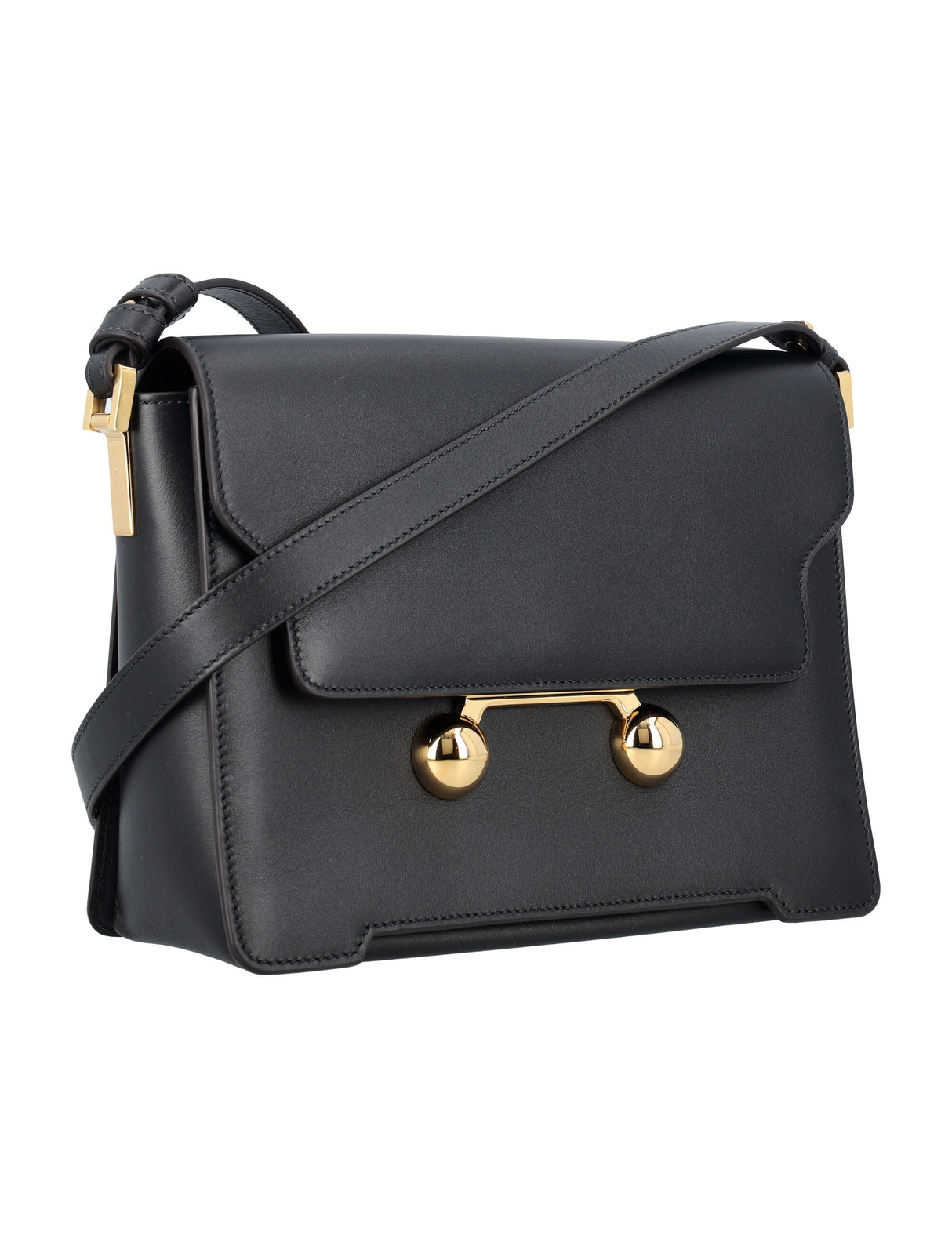 MARNI Elegant Trunk Mini Shoulder Bag in Black - 18x23x8cm