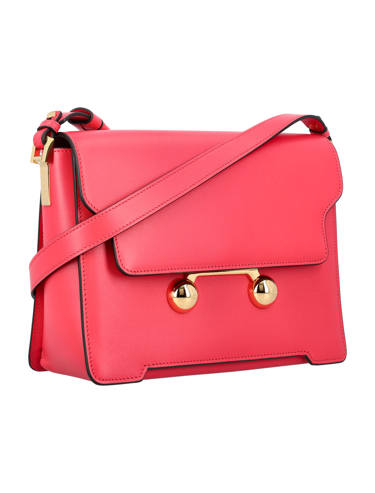 MARNI Elegant Red Leather Mini Shoulder Bag 18x23x8cm