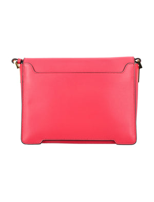 MARNI Elegant Red Leather Mini Shoulder Bag 18x23x8cm